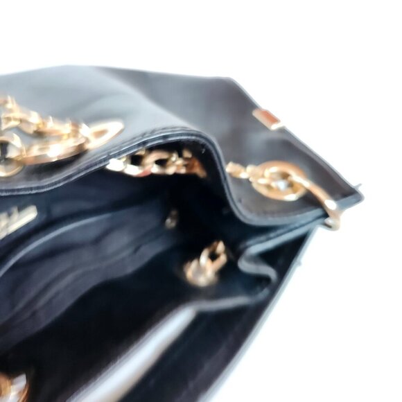 ADORABLE ALDO Mini Bucket Bag Black Gold Tone Key and Hardware - Picture 10 of 10